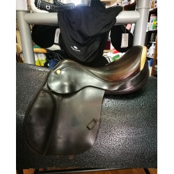 SELLA PRESTIGE USATA IN CUOIO MISURA 16' APPALOOSA PROFESSIONAL ONE NERA DA SALTO 