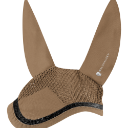 CUFFIA CAVALLO ANTIMOSCHE COMPETITION  composti la tessuto misto cotone liscio, il frontale è lavorato in crochet.