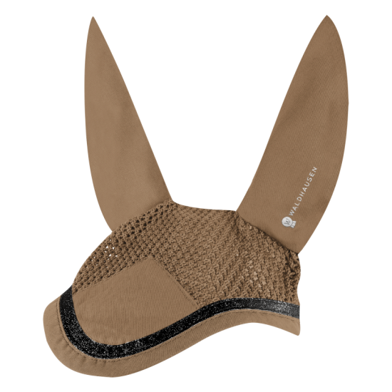 CUFFIA CAVALLO ANTIMOSCHE COMPETITION  composti la tessuto misto cotone liscio, il frontale è lavorato in crochet.