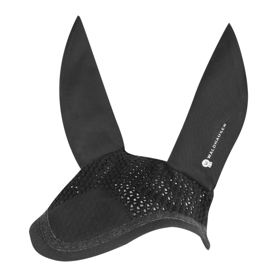 CUFFIA CAVALLO ANTIMOSCHE COMPETITION  composti la tessuto misto cotone liscio, il frontale è lavorato in crochet.