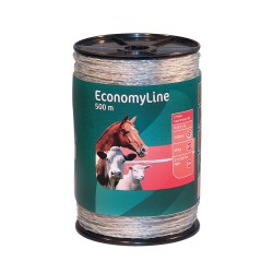 CORDA ELETTRICA ECONOMY LINE 500M 4MM PER RECINTI ELETTRICI PER CAVALLI E ALTRI ANIMALI