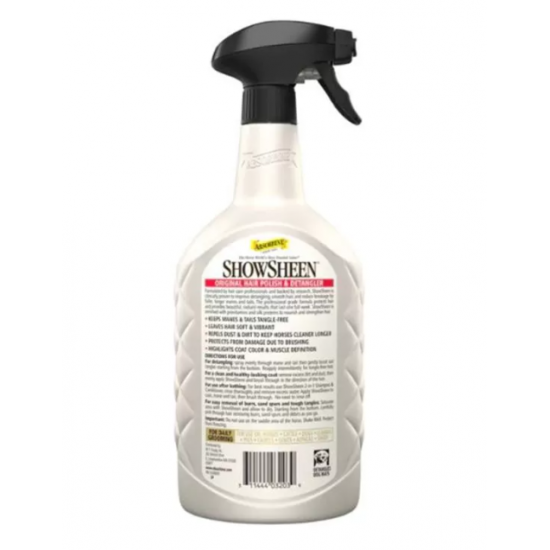SGROVIGLIANTE CODA E CRINIERA SHOWSHEEN  NEWABSORBINE 950 ml DISTRICANTE LUCIDANTE SPRAY PER MANTELLO E CRINI DEL CAVALLO