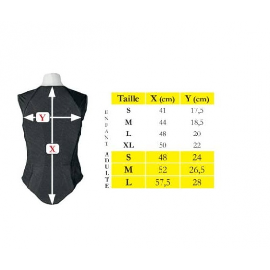 GILET TATTINI SALVASCHIENA IMBOTTITURA INTEGRALE BAMBINO/A LEVEL 2 Traspirate ed elasticizzato ai lati e sulle spalle