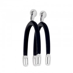 SPERONI DONNA GAMBO MM 25 INOX RICOPERTI IN GOMMA ROTELLA LISCIA 