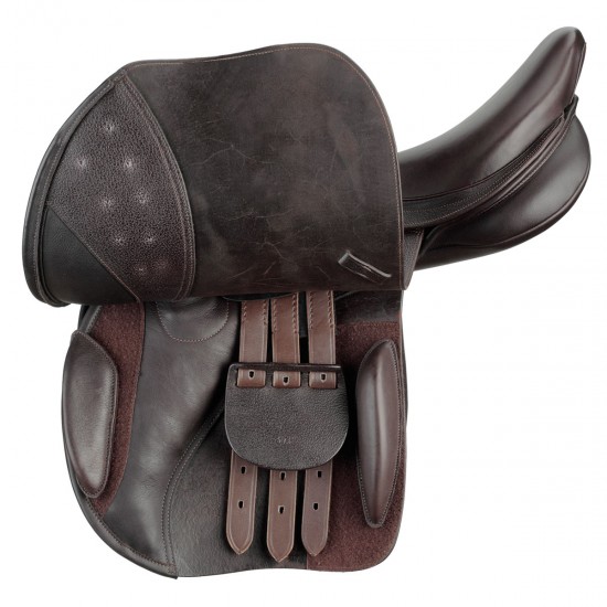 SELLA PER CAVALLO MONTA INGLESE DASLO TATTINI DA SALTO OSTACOLI CLOSE CONTACT NUOVO IDEALE PER CAVALLI CON GARRESE PRONUNCIATO