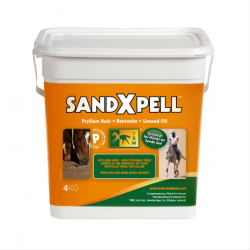 T.R.M. - Sandxpell 4 KG. Adatto per l’alimentazione come complemento nutrizionale per cavalli al paddock su fondi che presentano zone terrose.