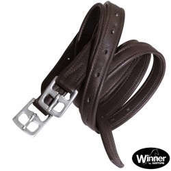 STAFFILI EQUITAZIONE MONTA INGLESE NYLON FODERATI PELLE MM 25 LUNGHEZZA TUBOLARI WINNER