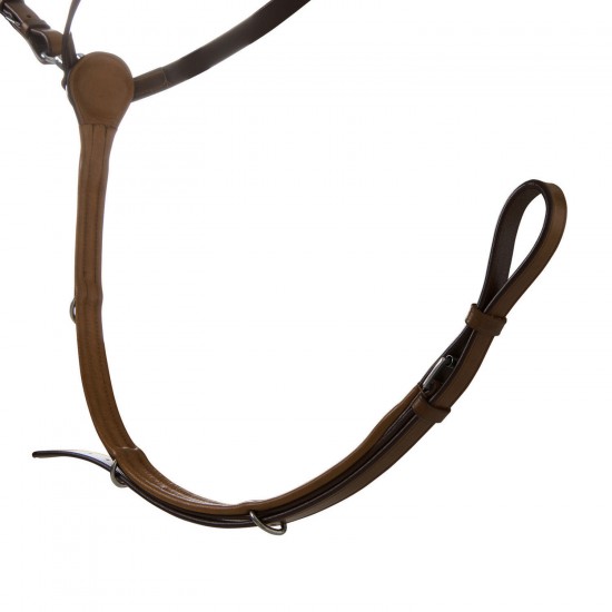 PETTORALE IN CUOIO PER CAVALLI CON FORCHETTA "Y" MODELLO NOLWENN moschettoni in acciaio