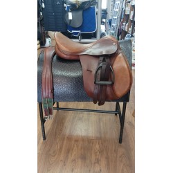 SELLA DA COMPLETO IN CUOIO DASLO MARRONE COGNAC MISURA 18''