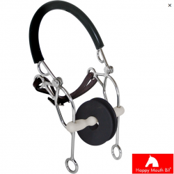 COMBINATION TANDEM HAPPY MOUTH con imboccatura aromatizzata alla mela, chiamate in acciaio inox aventi lunghezza 200 mm ca. barbozzale in cuoio. Imboccatura da mm 20