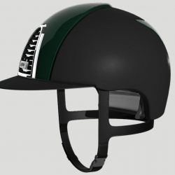 CASCO KEP ITALIA NERO HELMET CROMO 2.0 TEXTILE  FRONTE RETRO POLISH VERDE SCURO