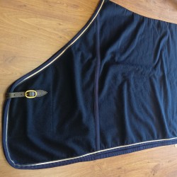 Coperta Lana cotta 900 D con chiusura in cuoio e fibbia ottone misura 145 cm colore Navy 