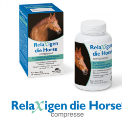 Relaxigen die Horse compresse NBF LANES Per favorire il benessere animale e il normale rilassamento. Mangime complementare in compresse per cavalli non DPA con Griffonia, Vitamina B6, Selenio e Vitamina E.
