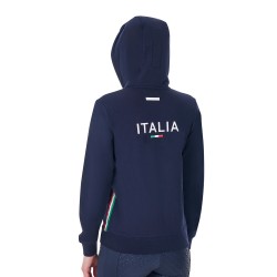 Felpa in pile unisex bambini con cappuccio Equestro X FISE
