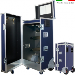 BAULE PER 2 SELLE, RUOTE PIENE CM 65X70X132H IN LEGNO MARINO BLU sartore