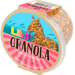 Dolcetto per cavalli Müsli Likit, 550 g  Riempito con gustosi cereali, tra cui: Mais, frumento, orzo e avena. 