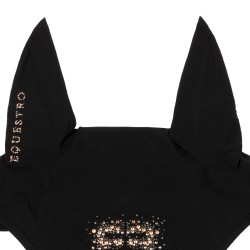 Cuffietta per cavalli in tessuto tecnico con logo glitter equestro