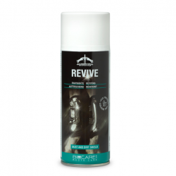 Revive Spray è il prodotto ideale per la manutenzione delle stinchiere e degli altri accessori per cavalli.