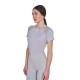 POLO DONNA EQUITAZIONE MONTA INGLESE TESSUTO TECNICO EQUESTRO GIROCOLLO MEZZA MANICA TRAFORATA ANGOLARE LEGGERA E TRASPIRANTE  