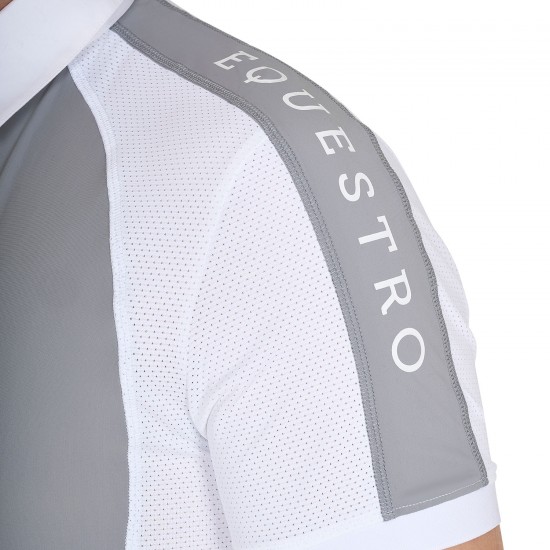 POLO MEZZA MANICA COMPETIZIONE UOMO TESSUTO TECNICO TRASPIRANTE TRAFORATA CON TREBOTTONI A CHIUSURA EQUESTRO
