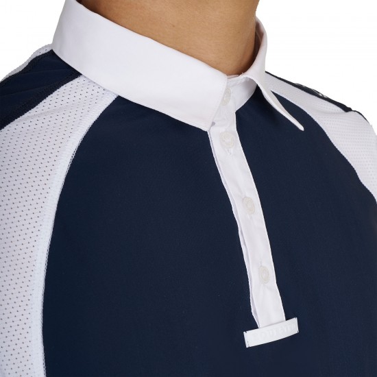 POLO MEZZA MANICA COMPETIZIONE UOMO TESSUTO TECNICO TRASPIRANTE TRAFORATA CON TREBOTTONI A CHIUSURA EQUESTRO