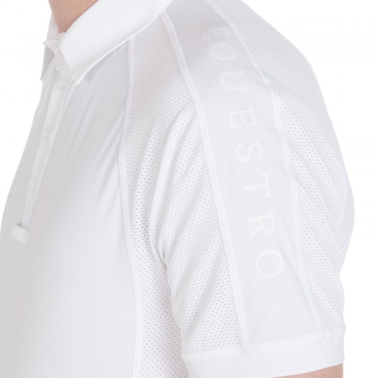 POLO MEZZA MANICA COMPETIZIONE UOMO TESSUTO TECNICO TRASPIRANTE TRAFORATA CON TREBOTTONI A CHIUSURA EQUESTRO