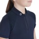 POLO COLLO COREANA EQUITAZIONE MONTA INGLESE DA GARA IN TESSUTO TECNICO EQUESTRO BIMBA MANICA CORTA TRAFORATA ANGOLAREE ZIP