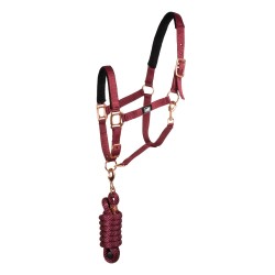 Capezza per cavallo in nylon Supreme gold con lunghina