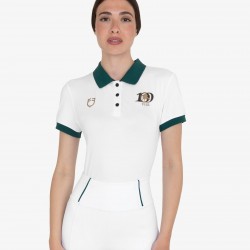 Polo donna allenamento tre bottoni Equestro X FISE 100 