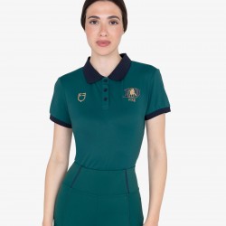 Polo donna allenamento tre bottoni Equestro X FISE 100 