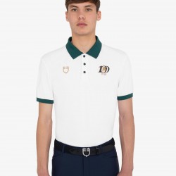Polo uomo allenamento tre bottoni Equestro X FISE 100