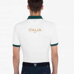Polo uomo allenamento tre bottoni Equestro X FISE 100