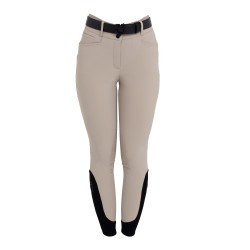 Pantaloni donna vita alta con grip al ginocchio EQUESTRO
