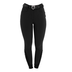 Pantaloni donna vita alta con grip al ginocchio EQUESTRO