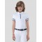 MAGLIA EQUITAZIONE MONTA INGLESE CONCORSO DUMBO - BOYS’ WHITE COMPETITION POLO SHIRT EQUILINE ELASTICIZZATA