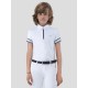 MAGLIA EQUITAZIONE MONTA INGLESE CONCORSO DUMBO - BOYS’ WHITE COMPETITION POLO SHIRT EQUILINE ELASTICIZZATA