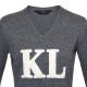 Maglione kingsland con un'elegante decorazione in eco-pelliccia sul petto KLnella Ladies V-Neck Sweater