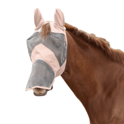 WALDHAUSEN Maschera Antimosche per cavalli a rete fine Premium con protezione Naso