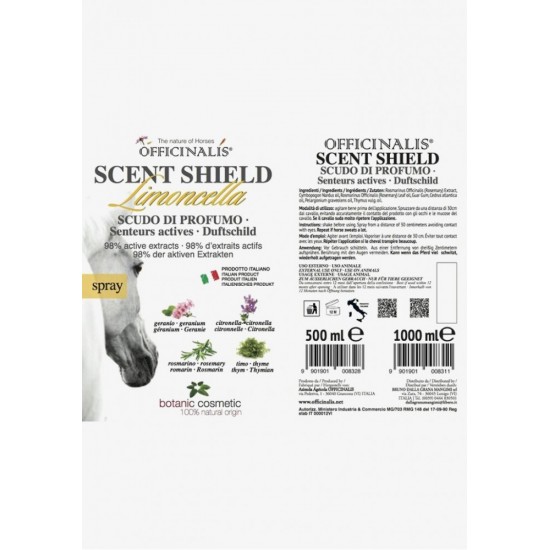 REPELLENTE PER CAVALLI LIMONCELLA OFFICINALIS SCENT SHIELD OFFICINALIS 1l