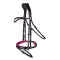 TESTIERA MONTA INGLESE  WALDHAUSEN X-LINE CRANBERRY IN CUOIO ANATOMICA CON REDINI- Frontalino sagomato con preziosi strass