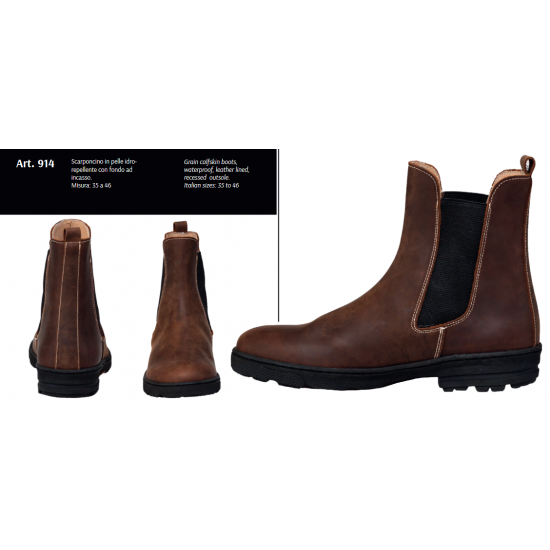 Stivaletto Oxford 914 monta inglese in cuoio Ingrassato Unisex