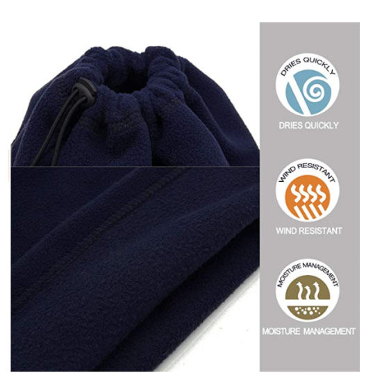 Scaldacollo sportivo Unisex, invernale, in pile caldo multifunzionale CavalloMania Collection  Made in Italy logo C.M anteriore bianco