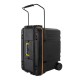 BAULE TROLLEY MEDIO CON DUE RUOTE (L: 68CM X H: 42CM X P:38CM) MANIGLIA A SCOMPARSA NERO 2 PIANI 