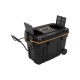 BAULE TROLLEY MEDIO CON DUE RUOTE (L: 68CM X H: 42CM X P:38CM) MANIGLIA A SCOMPARSA NERO 2 PIANI 