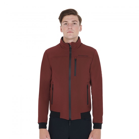 GIACCA UOMO EQUITAZIONE SOFTSHELL IN TESSUTO TECNICO CON CAPPUCCIO ESTRAIBILE