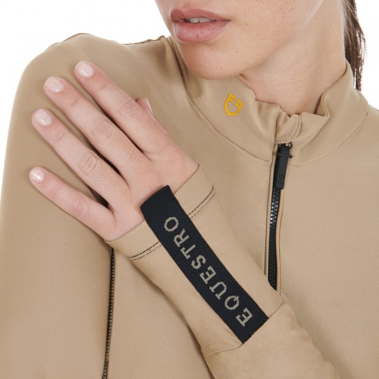 POLO TECNICA EQUITAZIONE MONTA INGLESE EQUESTRO DONNA DA ALLENAMENTO MANICA LUNGA