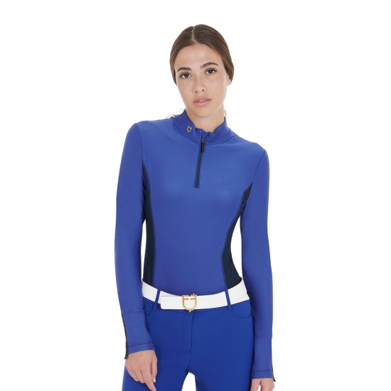 POLO TECNICA EQUITAZIONE MONTA INGLESE EQUESTRO DONNA DA ALLENAMENTO MANICA LUNGA