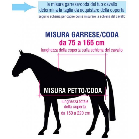 COPERTA PER CAVALLI DA PADDOCK COLLO ALTO IMBOTTITURA 300 GR. 3 STAR