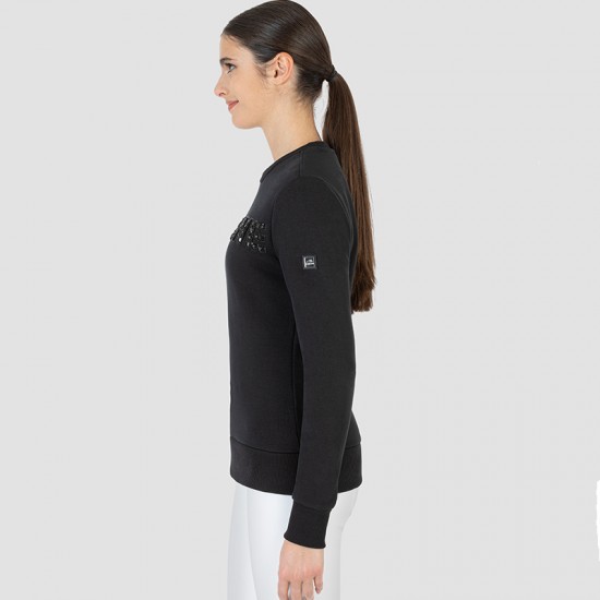 FELPA DONNA EQUILINE EQUITAZIONE MODELLO GEFRAG CON PIETRE 