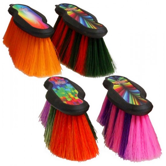   Spazzola per cavallo pony inglese multicolor forma anatomica  Setole da 7 cm